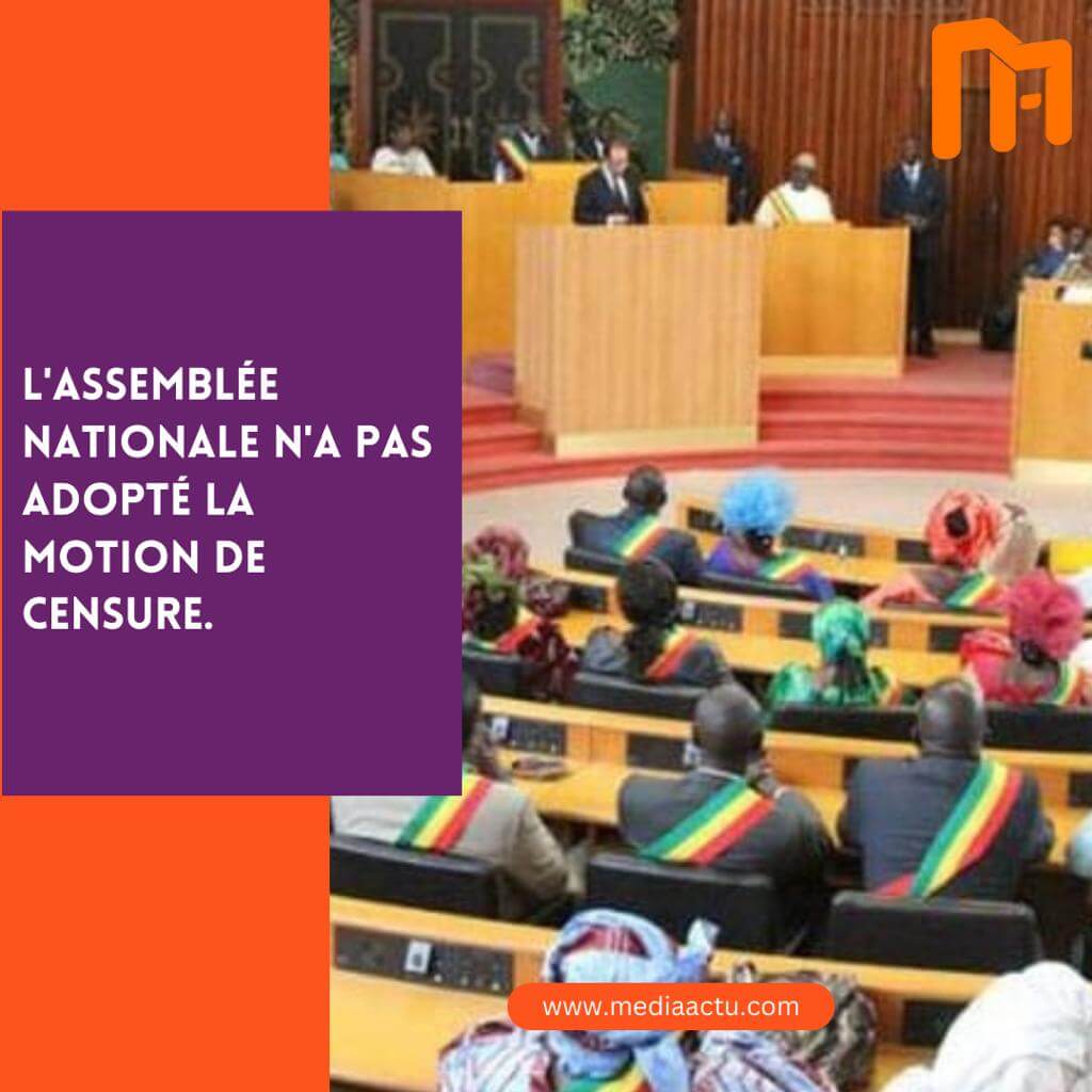 L'Assemblée Nationale N'a Pas Adopté La Motion De Censure - Mediaactu